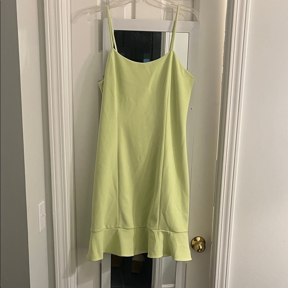 Elegant Lime Green Mini Dress